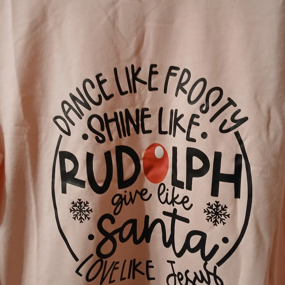 Pink Long Sleeve Christmas TShirt - Picture 2 of 3